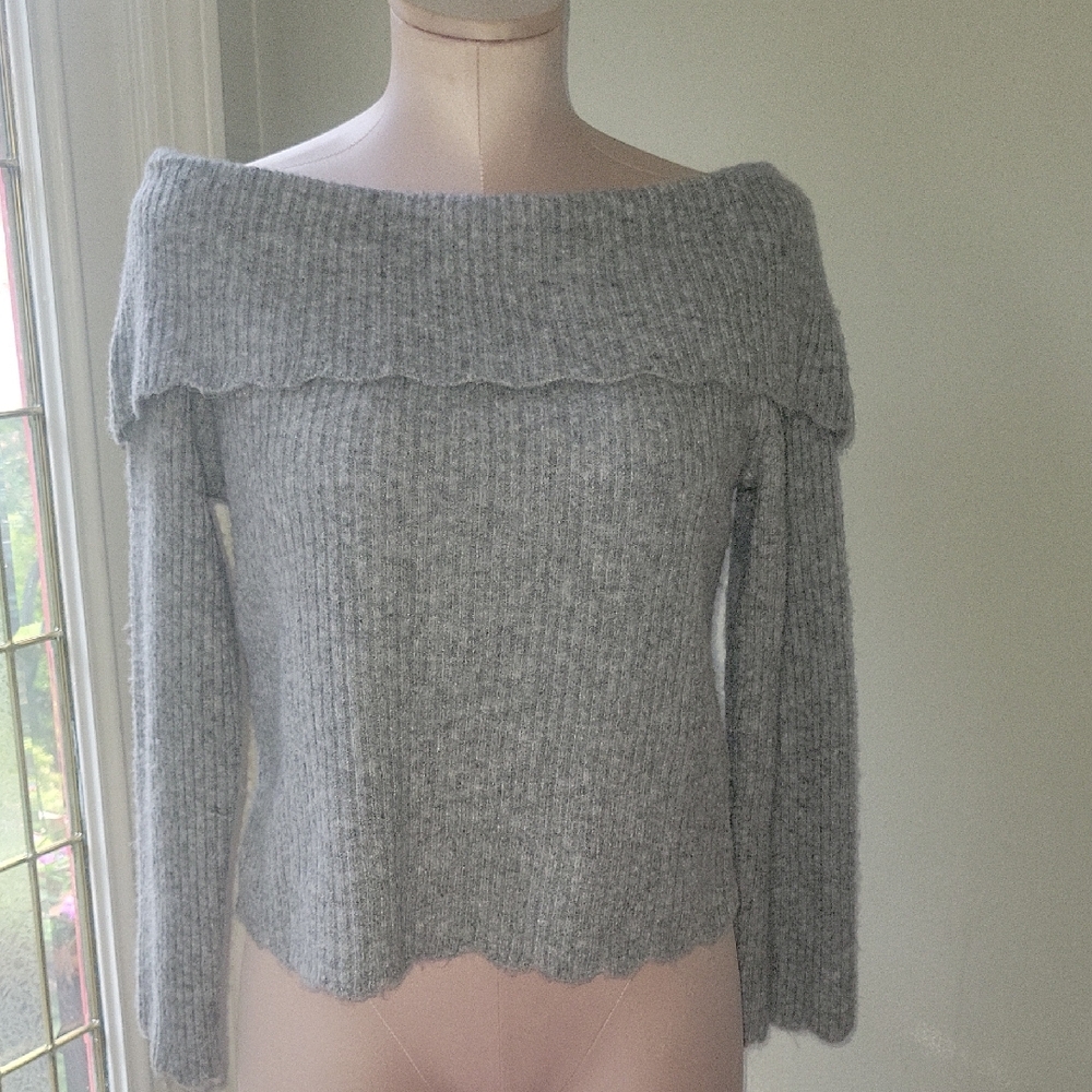 Celebrity Pink Heather Gray Off-Shoulder Sweater